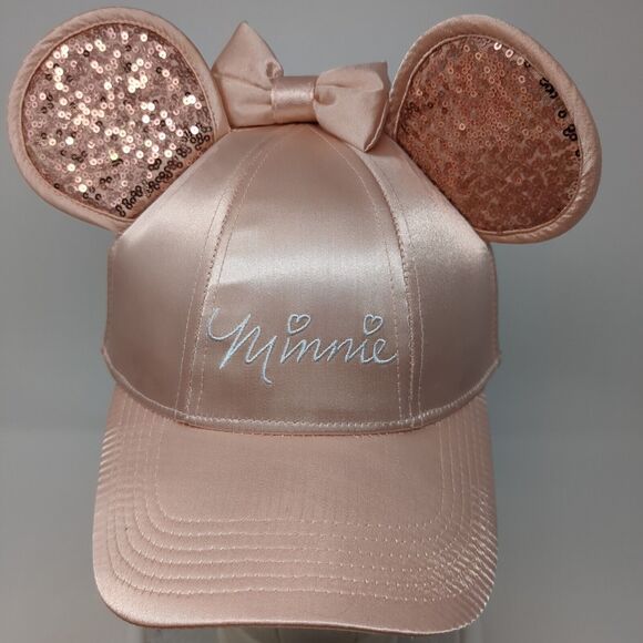 Minnie Mouse Ears Snapback Hat Pink OS Adjustable Embroidered W/Tags Disney - Picture 2 of 9